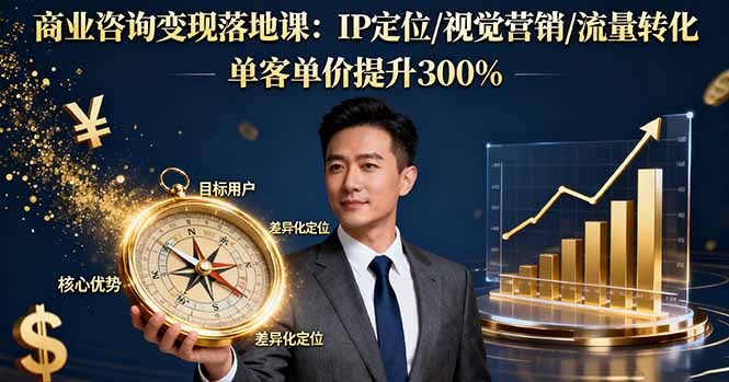 [营销-成交]（16249期）商业咨询变现落地课：IP定位/视觉营销/流量转化，单客单价提升300%-第1张图片-智慧创业网