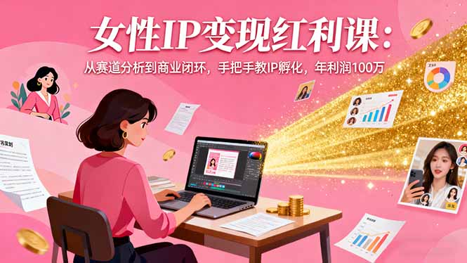 [创业项目]（16294期）女性IP变现红利课：从赛道分析到商业闭环，手把手教IP孵化，年利润100万-第1张图片-智慧创业网