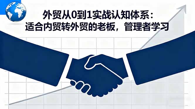 [跨境电商]（16297期）外贸从0到1实战认知体系：适合内贸转外贸的老板，管理者学习-第1张图片-智慧创业网