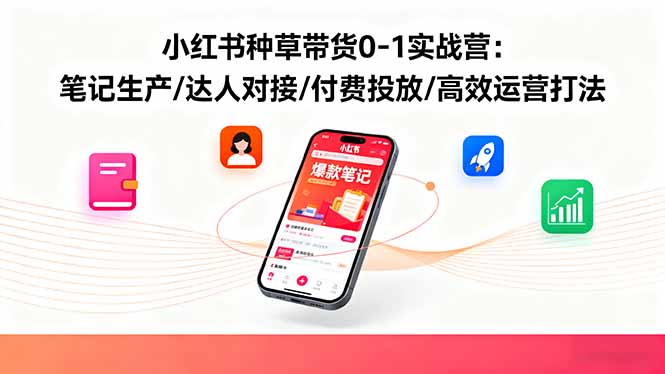[小红书]（16310期）小红书种草带货0-1实战营：笔记生产/达人对接/付费投放/高效运营打法