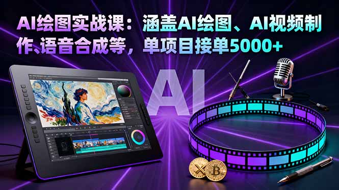 [人工智能]（16304期）AI绘图实战课：涵盖AI绘图、AI视频制作、语音合成等，单项目接单5000+-第1张图片-智慧创业网