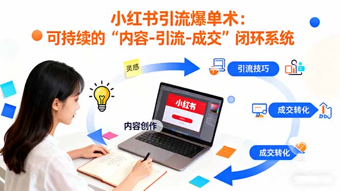 [小红书]（16362期）小红书引流爆单术：构建一套低成本 可持续的“内容-引流-成交”闭环系统