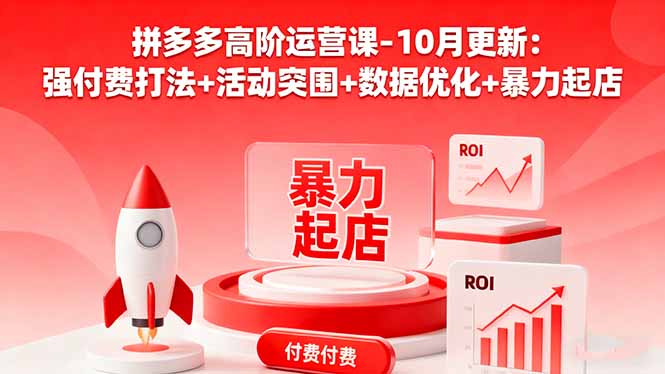 [国内电商]（16366期）拼多多高阶运营课-10月更新：强付费打法+活动突围+数据优化+暴力起店