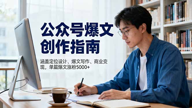 [公众号]（16380期）公众号爆文创作指南，涵盖定位设计+爆文写作+商业变现，单篇爆文涨粉5000+