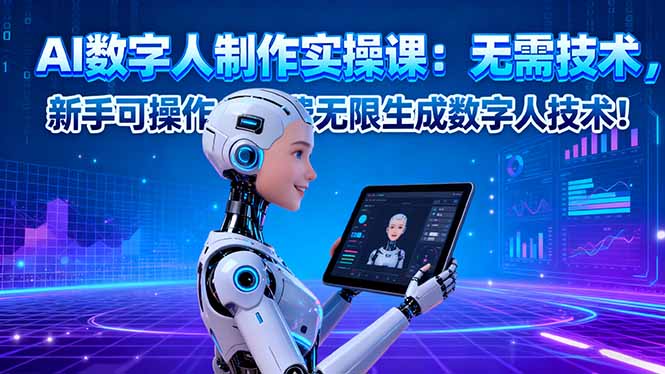 [人工智能]（16376期）AI数字人制作实操课：无需技术，新手可操作，免费无限生成数字人技术！-第1张图片-智慧创业网