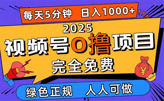 [虚拟项目]（16388期）2025视频号0撸项目，5分钟一个号，日入1000+，人人可做-第1张图片-智慧创业网