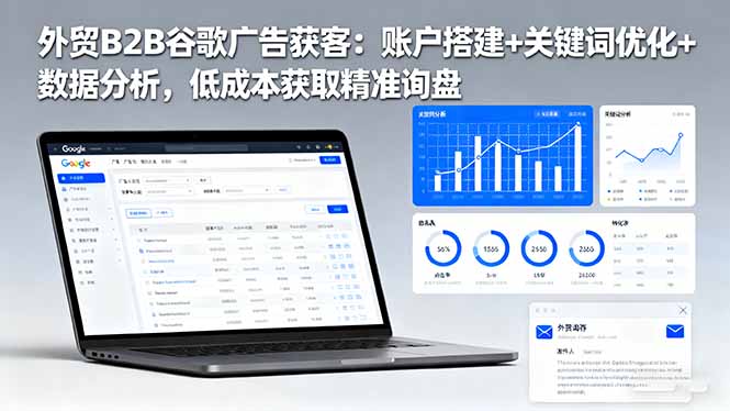 [跨境电商]（16389期）外贸B2B 谷歌广告获客：账户搭建+关键词优化+数据分析 低成本获取精准询盘-第1张图片-智慧创业网