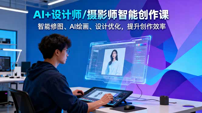 [美工-摄影-建站]（16398期）AI+设计师/摄影师智能创作课：智能修图、AI绘画、设计优化，提升创作效率