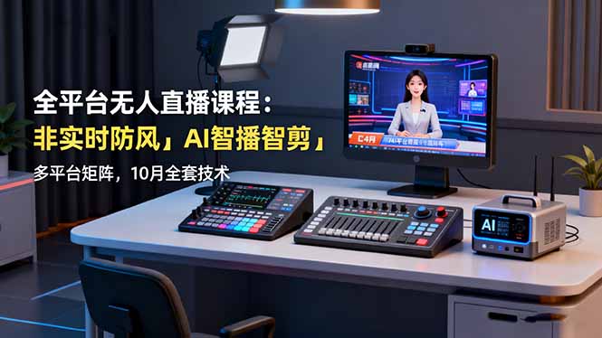 [直播玩法]（16414期）全平台无人直播课程：非实时防风＋AI智播智剪＋多平台矩阵，10月全套技术-第1张图片-智慧创业网