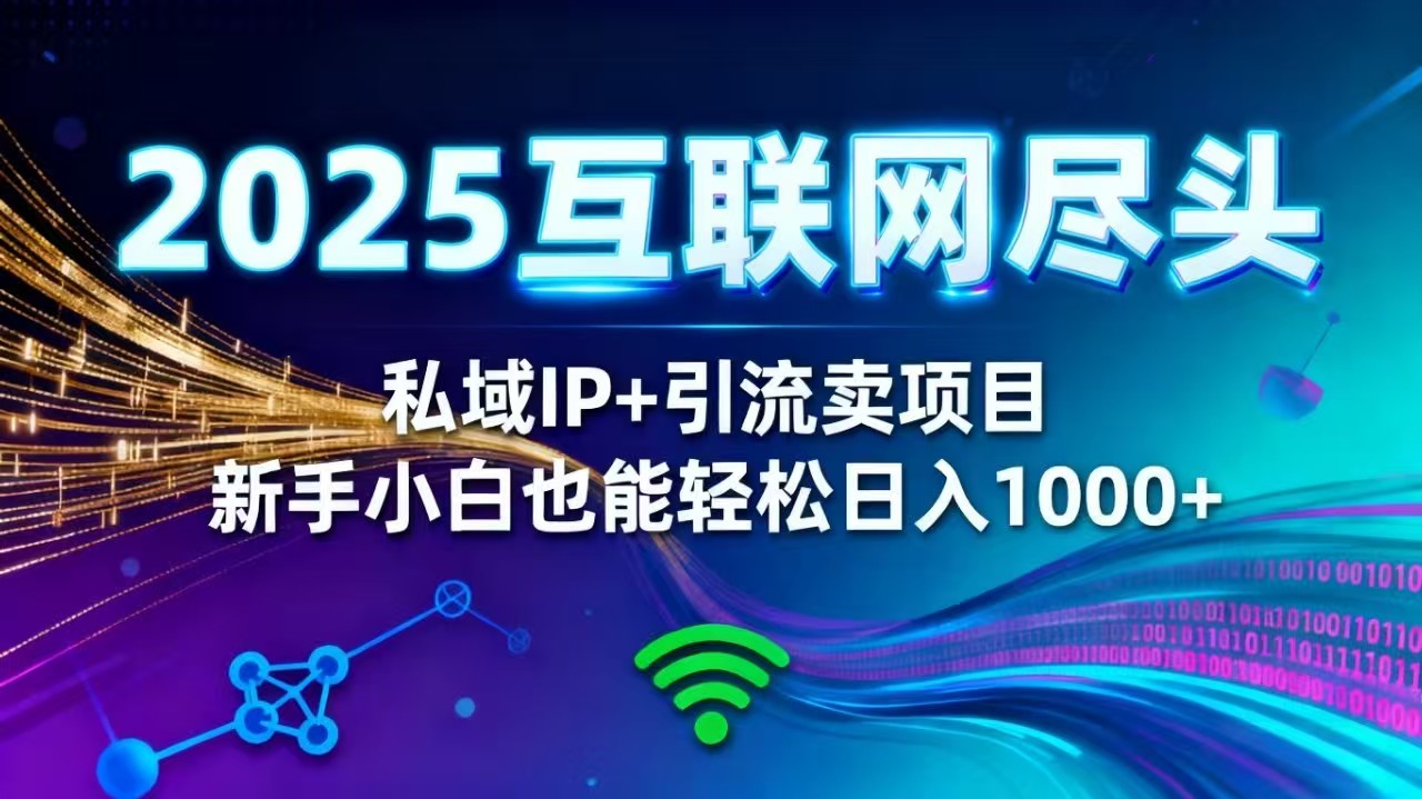 [虚拟项目]（16485期）2025网创尽头王炸项目！私域 IP + 精准引流，新手小白在家躺赚日入 1000+