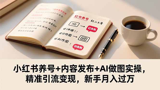 [小红书]（16498期）小红书养号+内容发布+AI做图实操，精准引流变现，新手月入过万