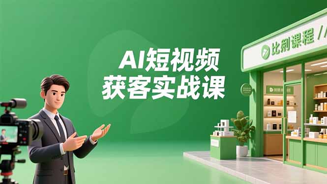 [短视频运营]（16747期）AI短视频获客实战课，数字人创作、实体行业应用、精准引流，30天获取客源月入6万+