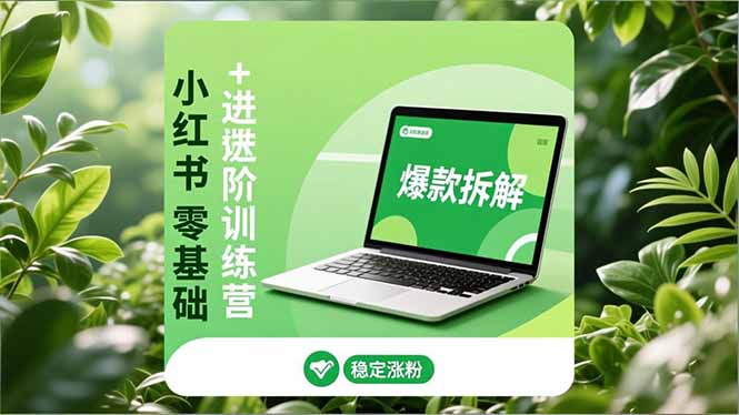 [小红书]（16801期）小红书零基础+高阶训练营：安全养号、爆款拆解、长效运营，实现稳定涨粉与变现