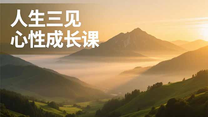 [投资理财]（16897期）人生三见心性成长课，见天地众生自己，搞透人性安顿身心，活出清晰自我，内在富足无价