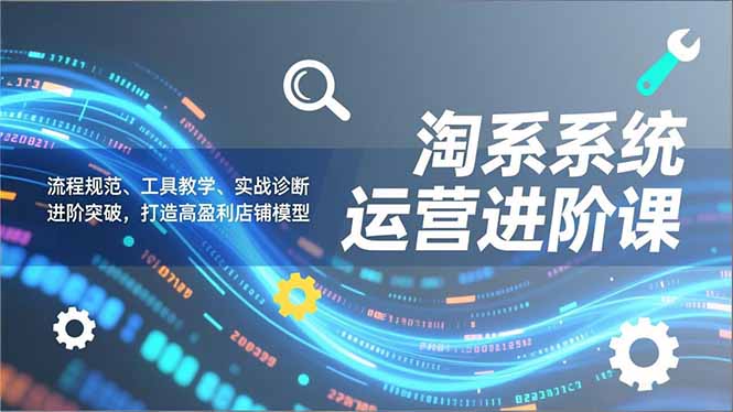 [创业项目]（16927期）淘系系统运营进阶课2.0，流程规范、工具教学、实战诊断，进阶突破，打造高盈利店铺模型