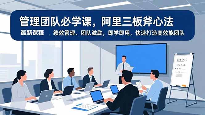 [创业项目]（16929期）管理团队必学课，阿里三板斧心法、绩效管理、团队激励，即学即用，快速打造高效能团队-第1张图片-智慧创业网