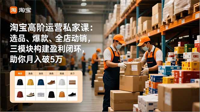 [国内电商]（16934期）淘宝高阶运营私家课：选品、爆款、全店动销，三模块构建盈利闭环，助你月入破5万（更新12月）