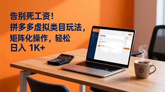 [虚拟项目]（16943期）告别死工资！拼多多虚拟类目玩法，矩阵化操作，轻松日入 1K+