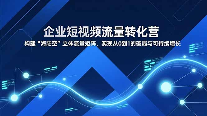 [短视频运营]（16959期）企业短视频流量转化营，构建“海陆空”立体流量矩阵，实现从0到1的破局与可持续增长