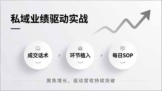 [热门给力项目]（16988期）私域业绩驱动实战，成交话术、环节植入、每日SOP，聚焦增长，驱动营收持续突破