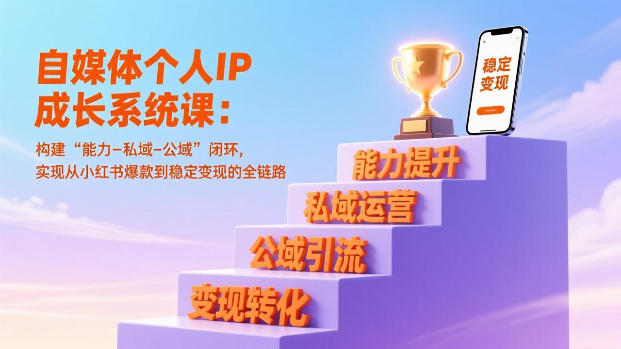 [新媒体]（17192期）自媒体个人IP成长系统课：构建“能力-私域-公域”闭环，实现从小红书爆款到稳定变现的全链路