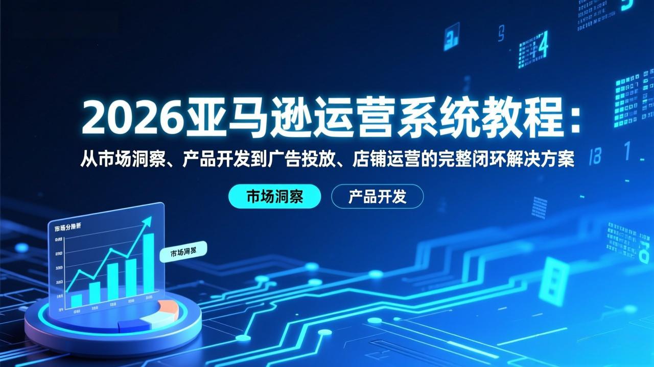 [跨境电商]（17208期）2026亚马逊运营系统教程：从市场洞察、产品开发到广告投放、店铺运营的完整闭环解决方案