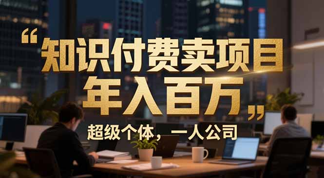 [虚拟项目]（17134期）从0到年入百万：超级个体实战心得公开，个人IP×精准引流×成交系统全拆解