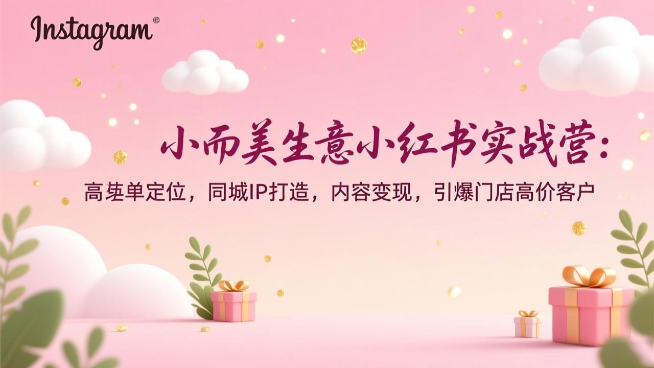 [小红书]（17114期）小而美生意小红书实战营：高客单定位，同城IP打造，内容变现，引爆门店高价客户-第1张图片-智慧创业网