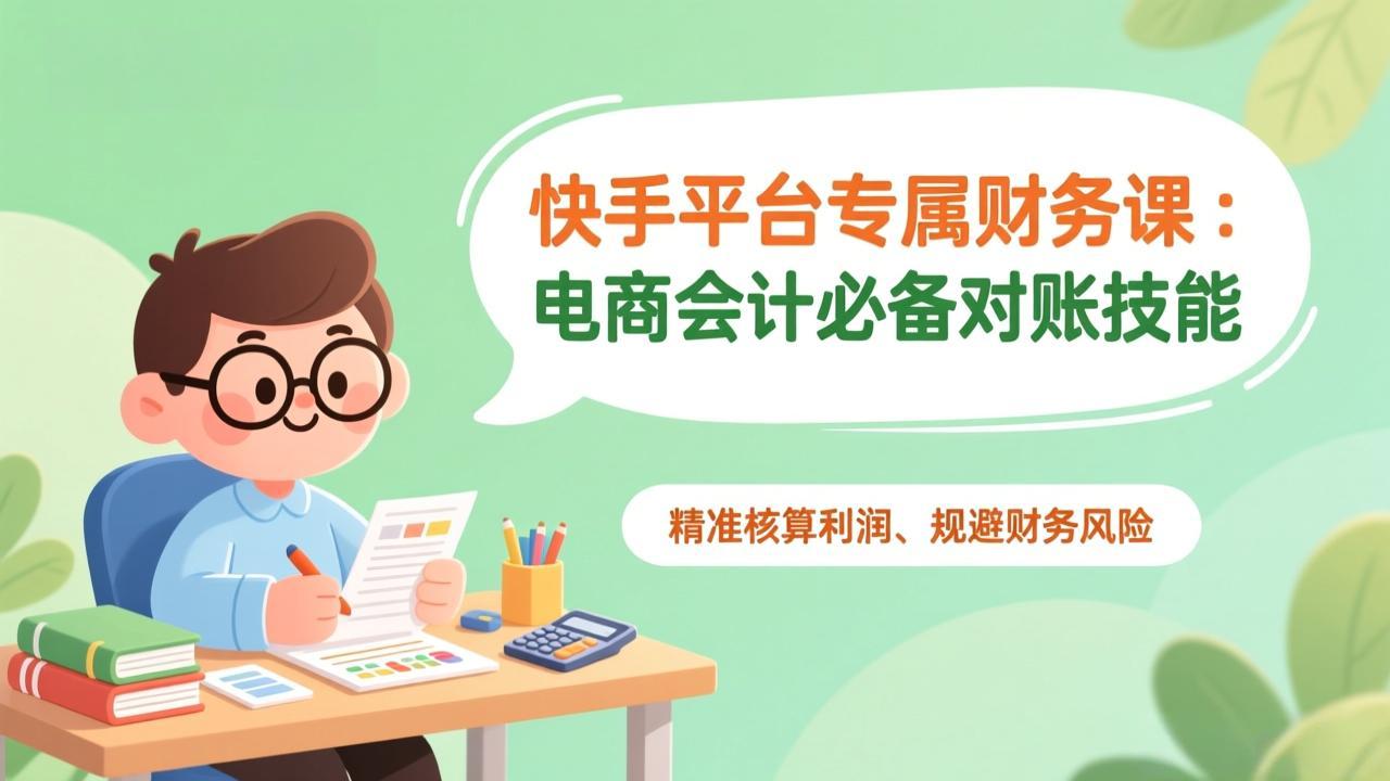 [短视频运营]（17167期）快手平台专属财务课：电商会计必备对账技能，精准核算利润、规避财务风险