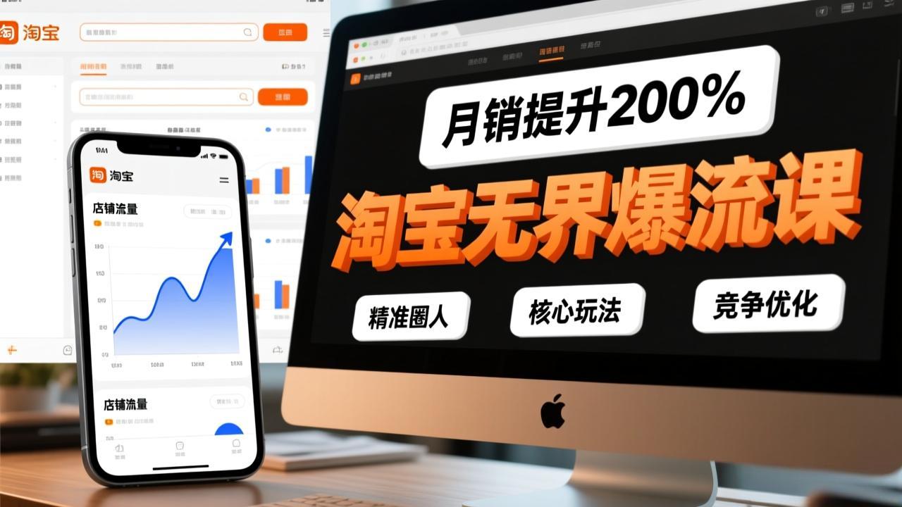 [国内电商]（17132期）淘宝无界爆流课，精准圈人、核心玩法、竞争优化，快速引爆店铺流量，月销提升200%