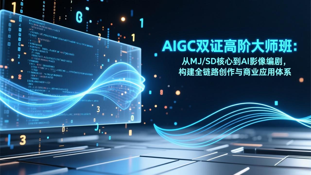 [人工智能]（17198期）AIGC双证高阶大师班：从MJ/SD核心到AI影像编剧，构建全链路创作与商业应用体系