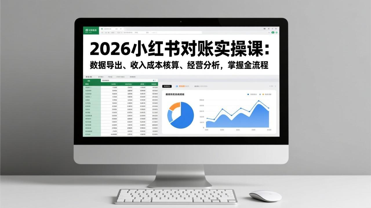 [小红书]（17071期）2026小红书对账实操课：数据导出、收入成本核算、经营分析，掌握全流程