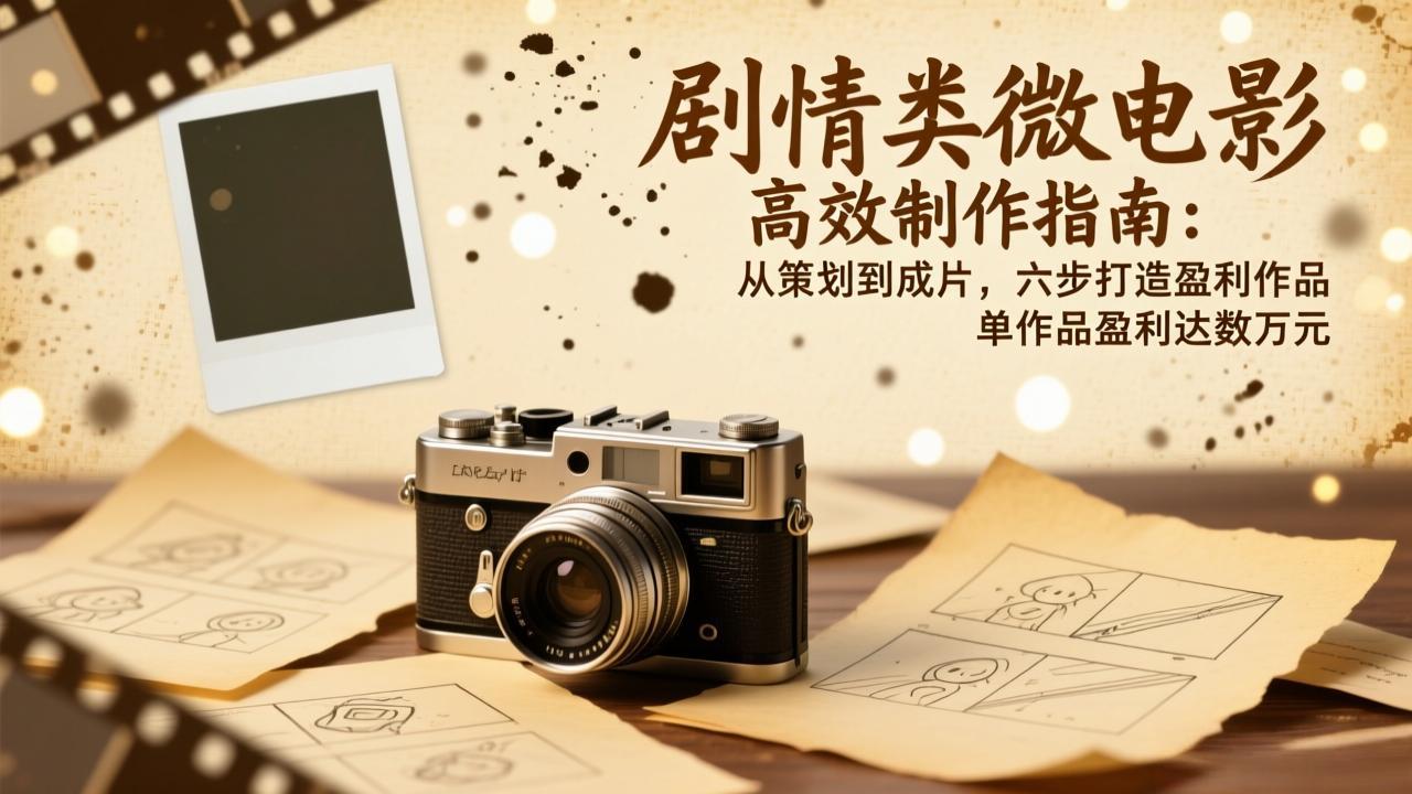 [短视频运营]（17086期）剧情类微电影高效制作指南：从策划到成片，六步打造盈利作品，单作品盈利达数万元
