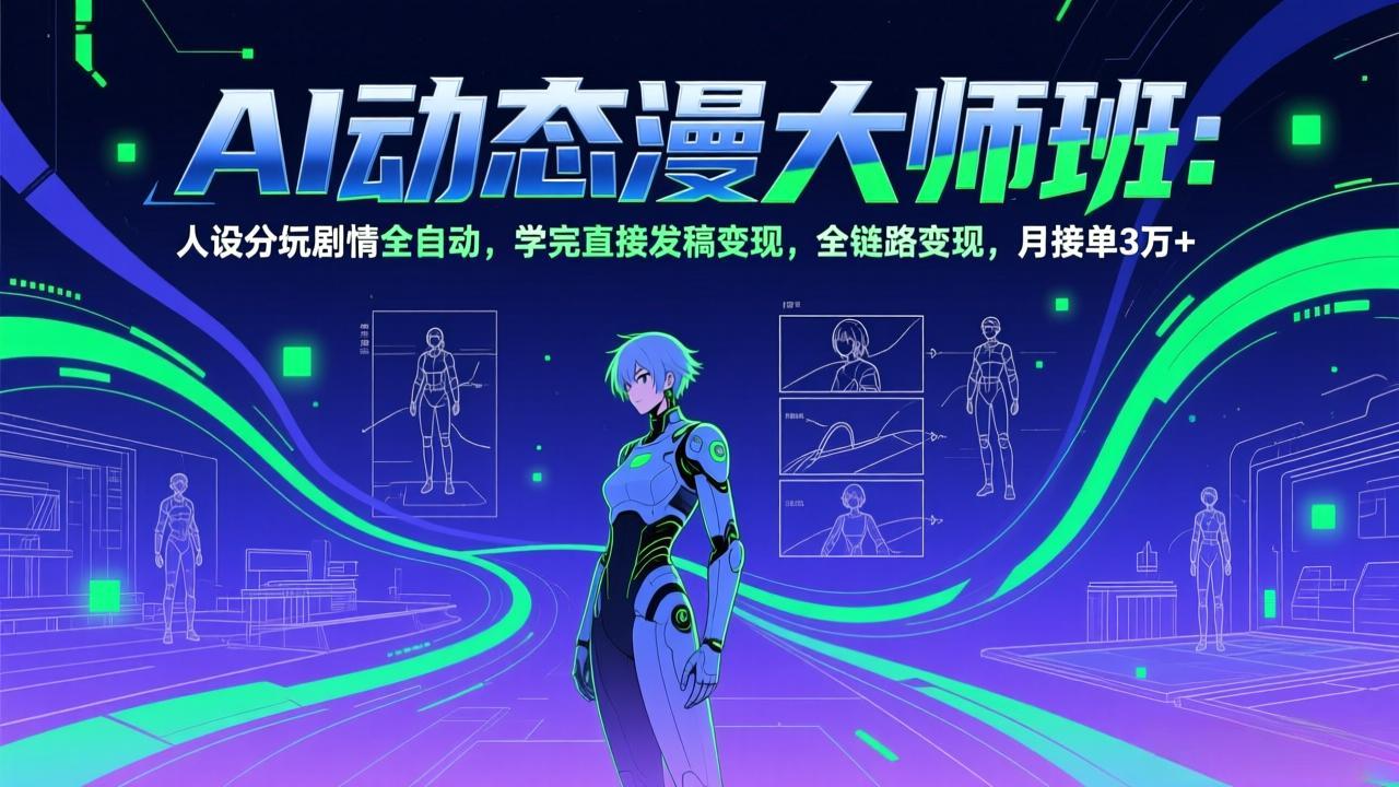 [人工智能]（17402期）AI动态漫剧大师班：人设分镜剧情全自动，学完直接发稿变现，全链路变现，月接单3万+