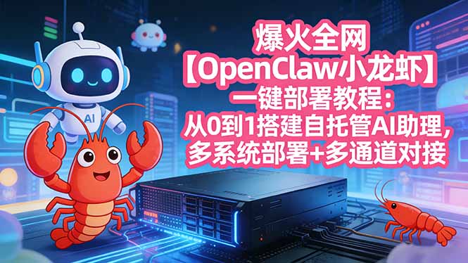 [人工智能]（17612期）爆火全网【OpenClaw 小龙虾】一键部署教程：从0到1搭建自托管AI助理，多系统部署+多通道对接-第1张图片-智慧创业网