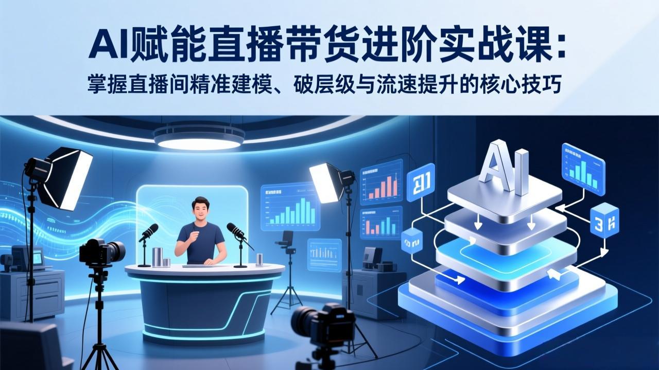 [直播玩法]（17405期）AI赋能直播带货进阶实战课：掌握直播间精准建模、破层级与流速提升的核心技巧