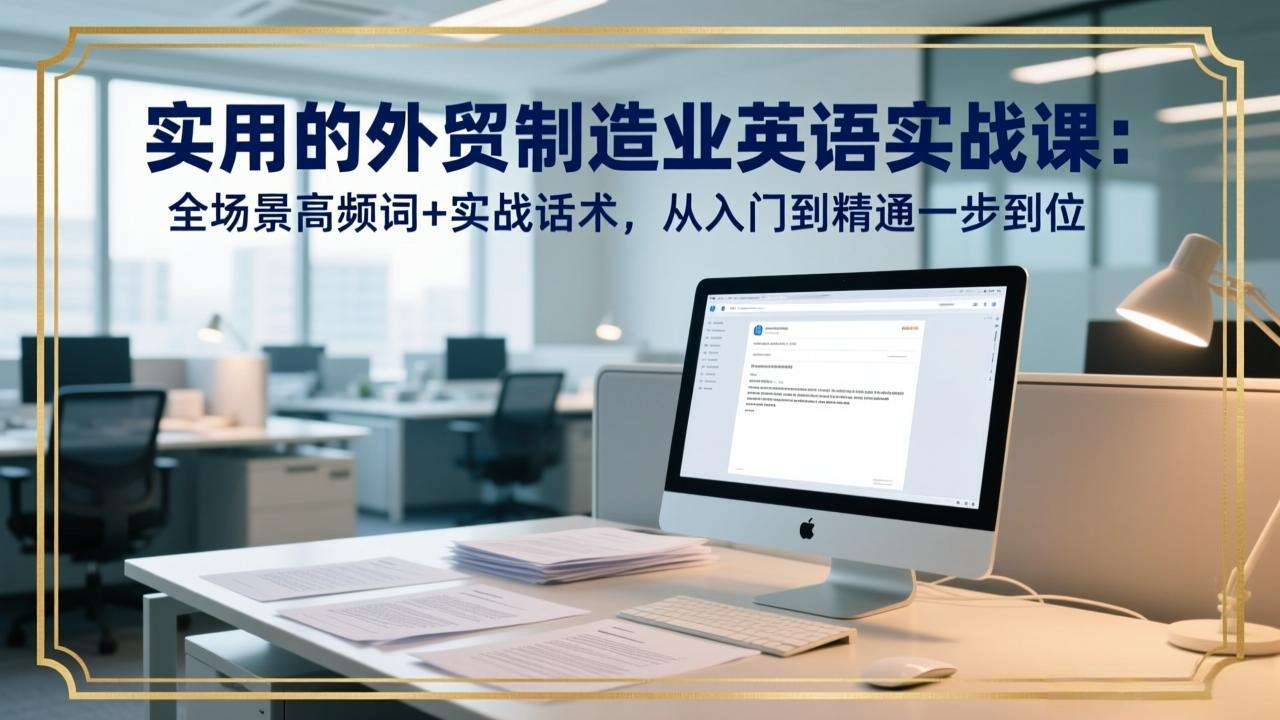 [跨境电商]（17532期）实用的外贸制造业英语实战课：全场景高频词+实战话术，从入门到精通一步到位-第1张图片-智慧创业网