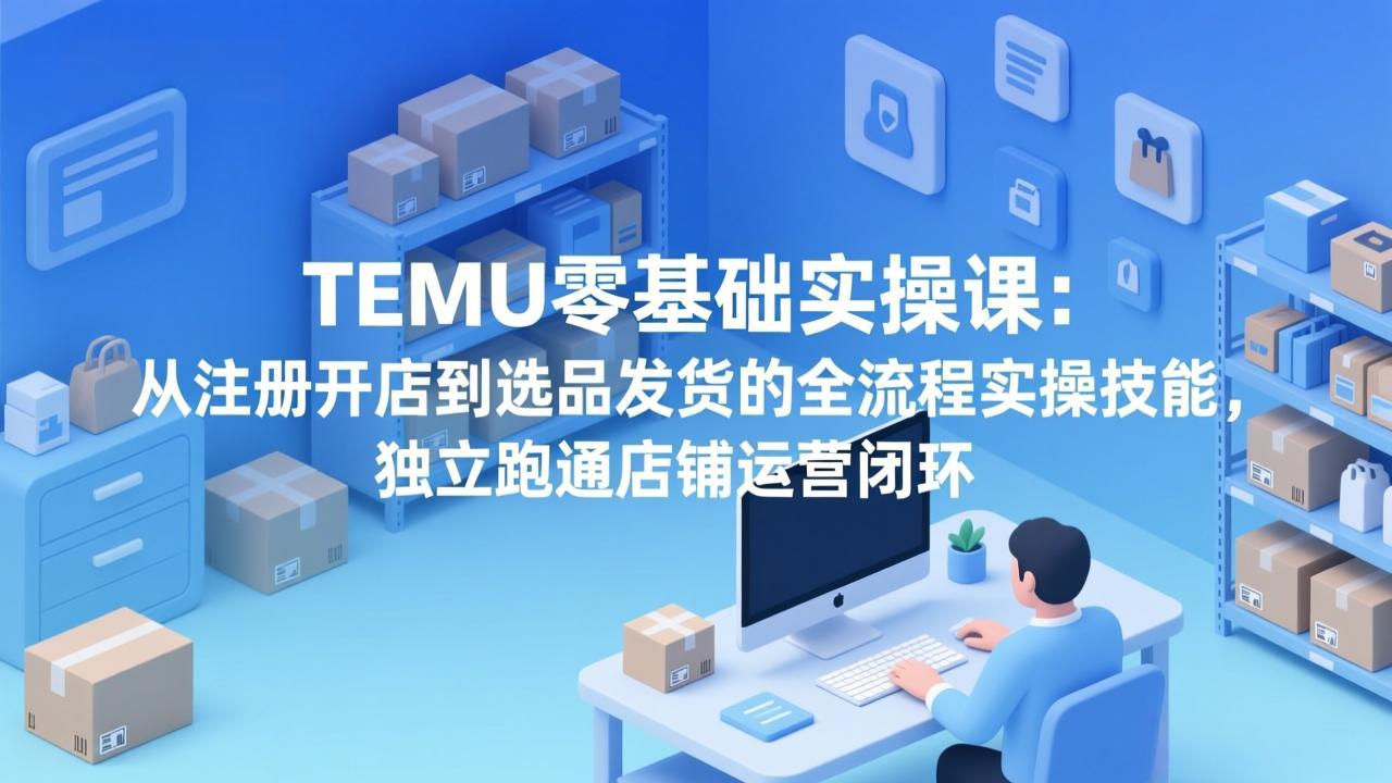 [跨境电商]（17568期）TEMU零基础实操课：从注册开店到选品发货的全流程实操技能，独立跑通店铺运营闭环-第1张图片-智慧创业网
