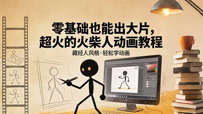 [热门给力项目]（17464期）零基础也能出大片，超火的火柴人动画教程（藏经人风格）-第1张图片-智慧创业网