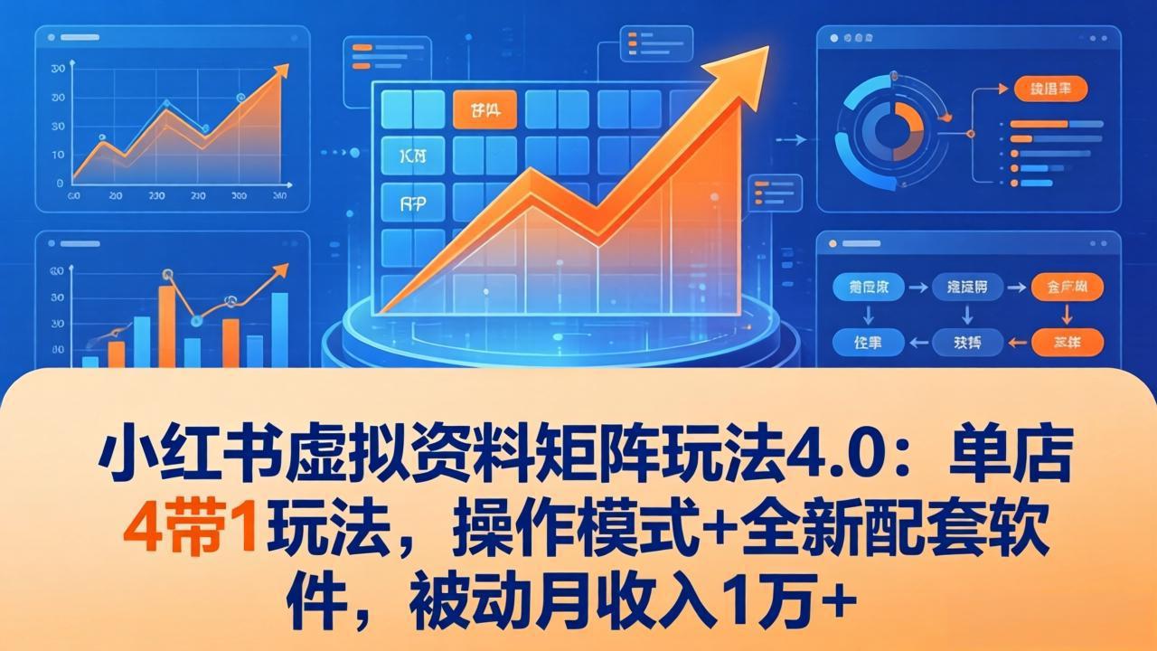 [小红书]（17730期）小红书虚拟资料矩阵玩法4.0：单店4带1玩法，操作模式+全新配套软件，被动月收入1万+