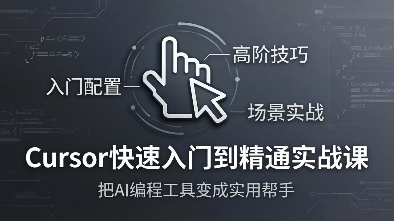 [人工智能]（17794期）Cursor快速入门到精通实战课：入门配置+高阶技巧+场景实战，把AI编程工具变成实用帮手