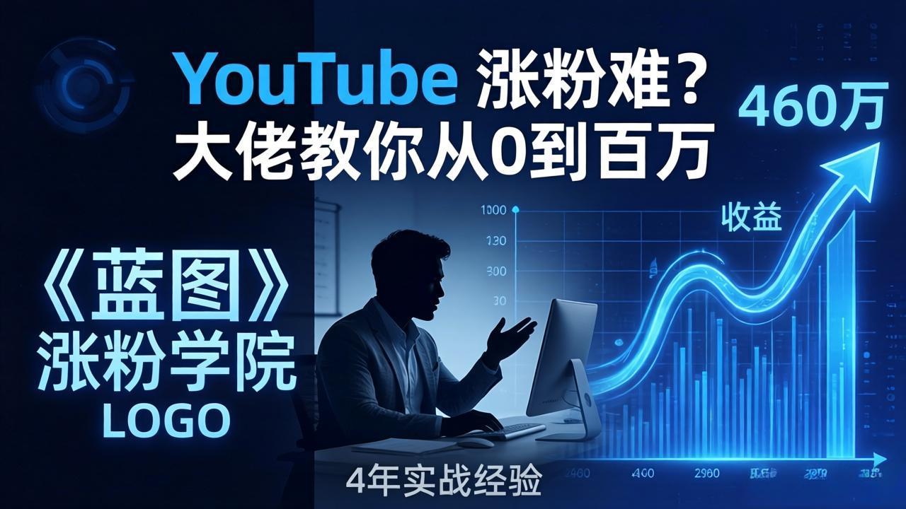 [国外项目]（17836期）YouTube 涨粉难？《蓝图涨粉学院》：4 年赚 460 万的大佬教策略，从0到百万有路径！