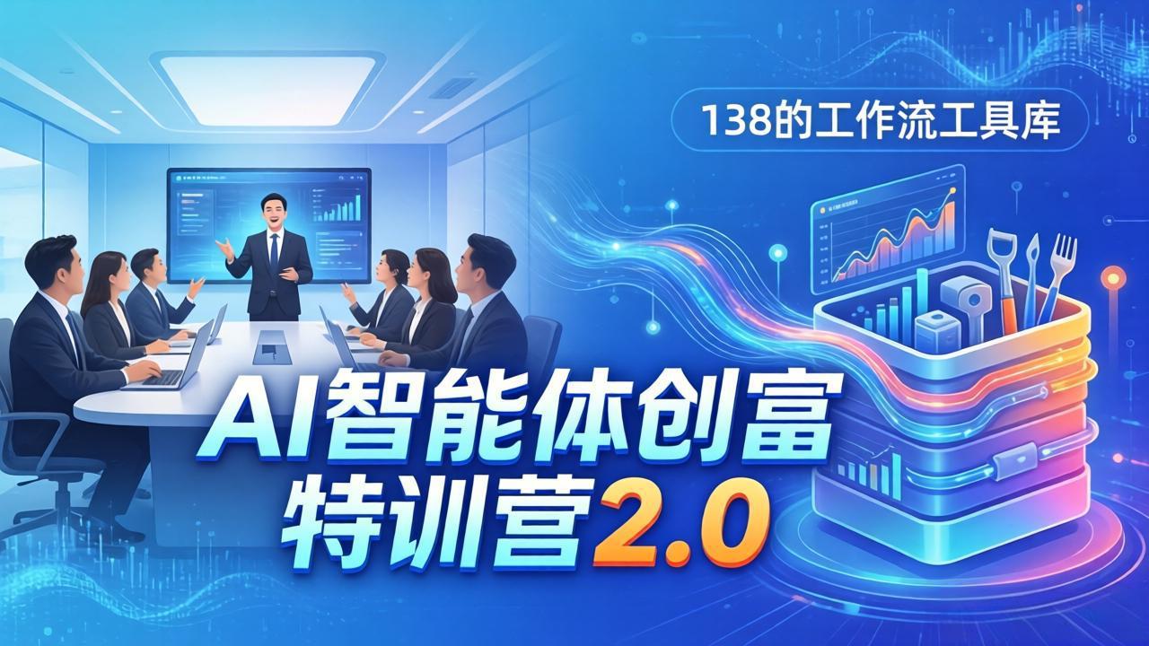 [人工智能]（17833期）AI智能体创富训练营2.0：3天闭门直播+视频课+工具库，从0到1搭建智能体附138个工作流-第1张图片-智慧创业网