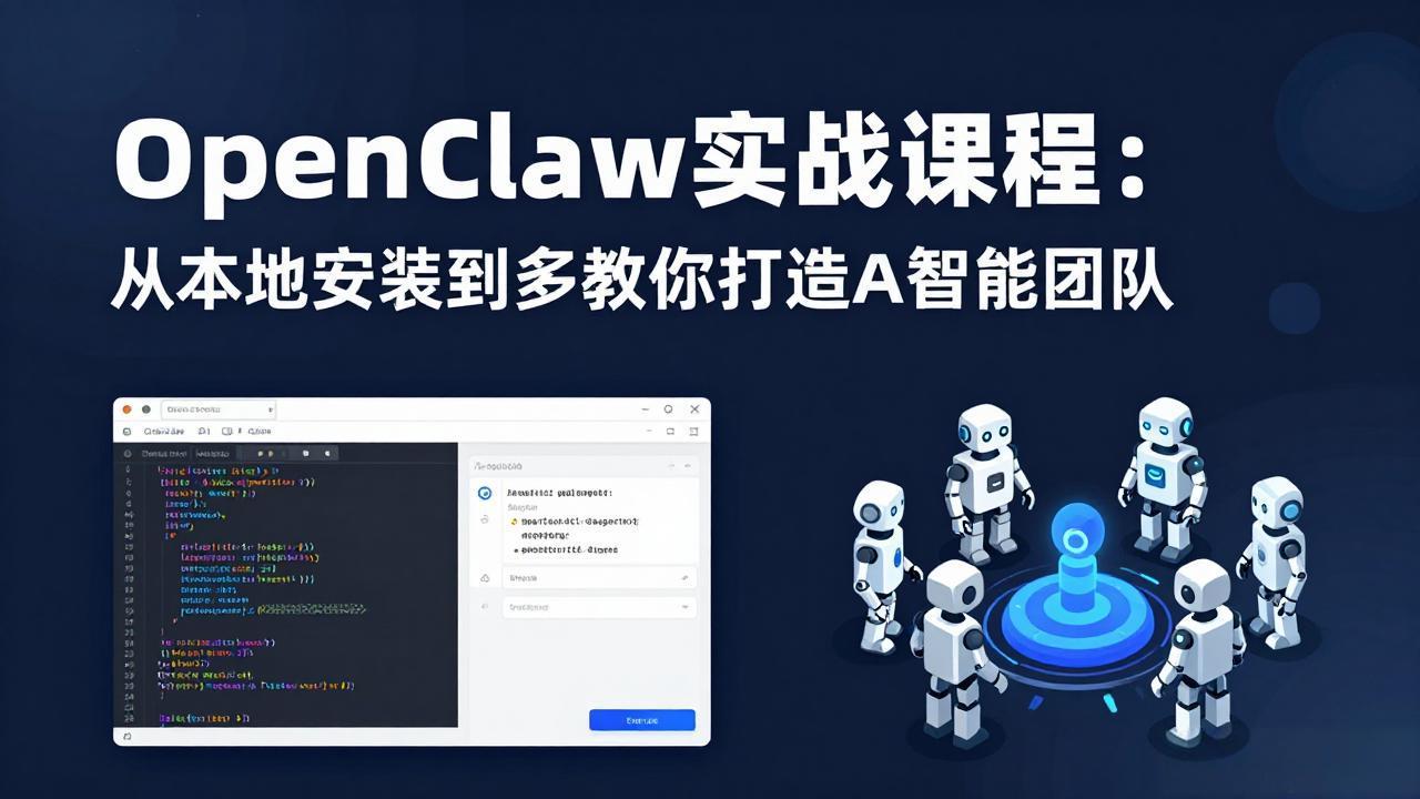 [人工智能]（17883期）OpenClaw实战课程：从本地安装到多Agent协同，手把手教你打造AI智能团队