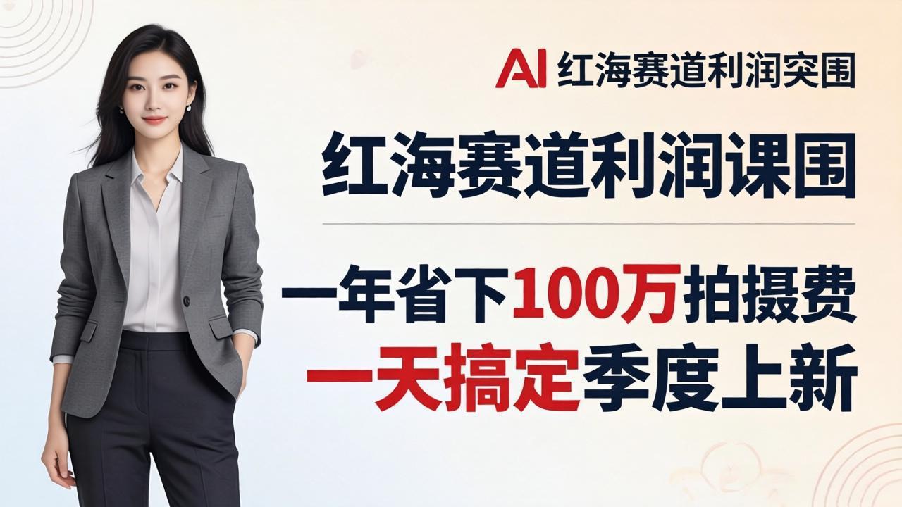 [短视频运营]（17884期）服装老板AI模特图课：一年省下100万拍摄费，一天搞定季度上新，红海赛道利润突围