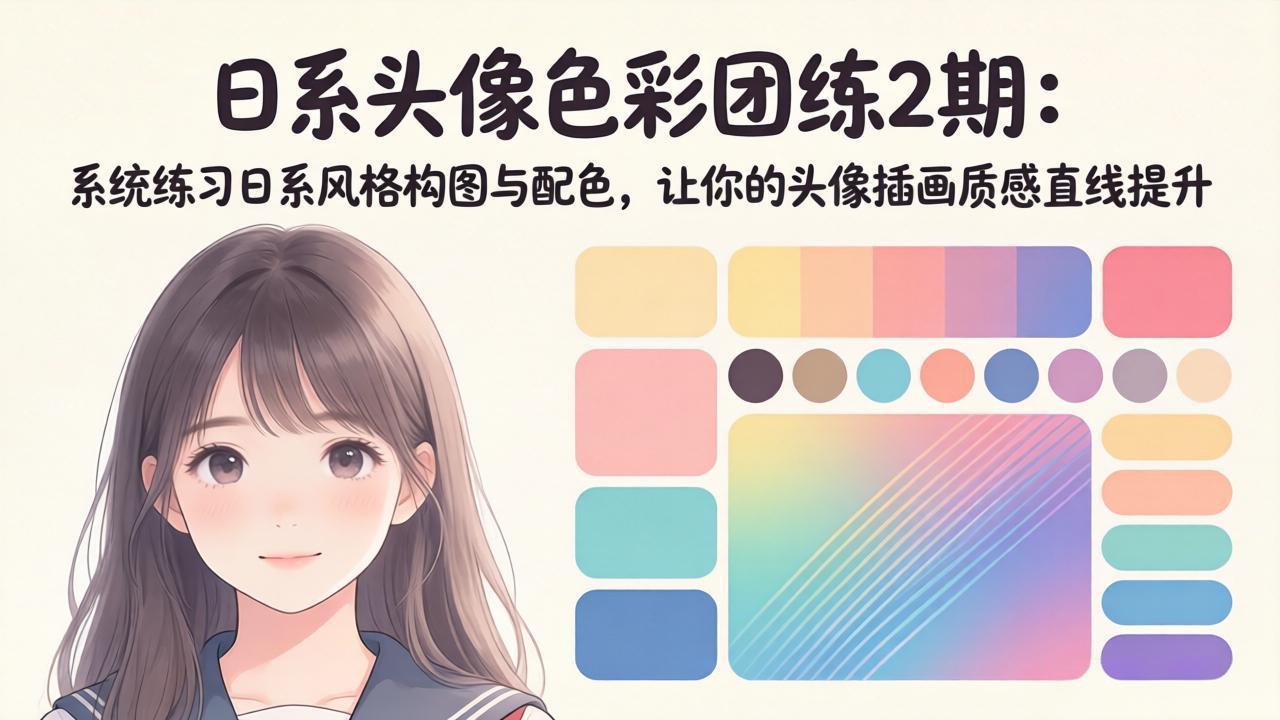 [美工-摄影-建站]（18034期）日系头像色彩团练2期：系统练习日系风格构图与配色，让你的头像插画质感直线提升-第1张图片-智慧创业网