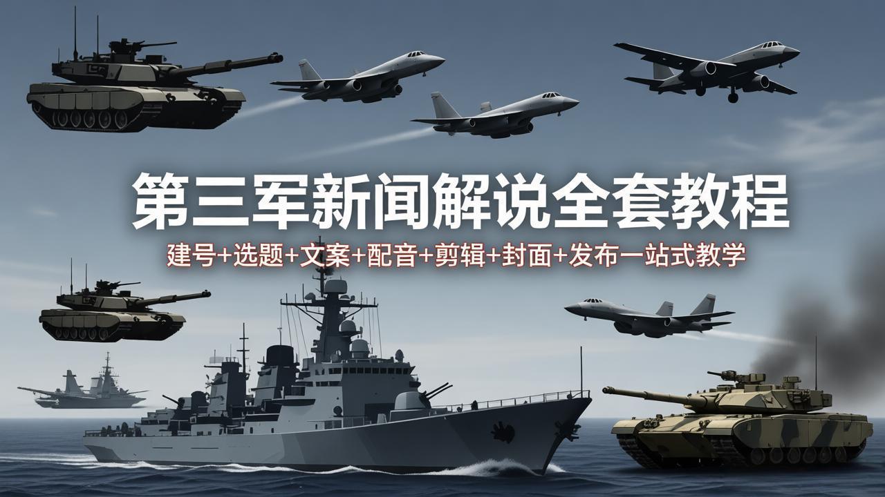 [短视频运营]（18081期）第三军迷新闻解说全套教程：建号+选题+文案+配音+剪辑+封面+发布一站式教学-第1张图片-智慧创业网