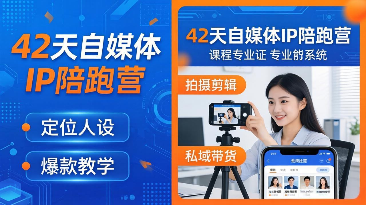 [新媒体]（18109期）42天自媒体IP陪跑营-26年4月19更新：定位人设爆款全教学，拍摄剪辑私域带货一站式落地-第1张图片-智慧创业网