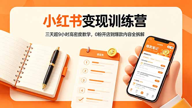 [小红书]（18337期）小红书变现训练营：三天超9小时高密度教学，0粉开店到爆款内容全拆解