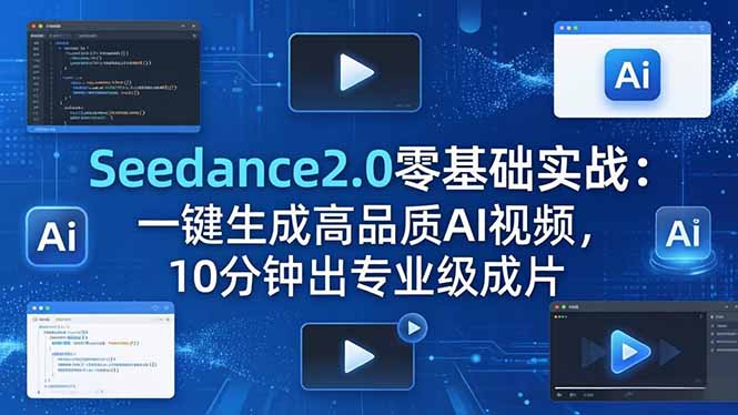 [AI人工智能]（18323期）Seedance2.0零基础实战：一键生成高品质AI视频，10分钟出专业级成片-第1张图片-智慧创业网